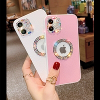 Vente en gros pas cher pour iPhone 13 12 14 15 Pro Max Luxe Bling Joli Diamant PU Cuir Couverture Arrière TPU Fille Mobile Phone Case