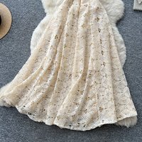 Ensemble deux pièces en dentelle romantique française pour femmes, pour l'automne, col en V, manches 3/4, taille nouée, tenue élégante