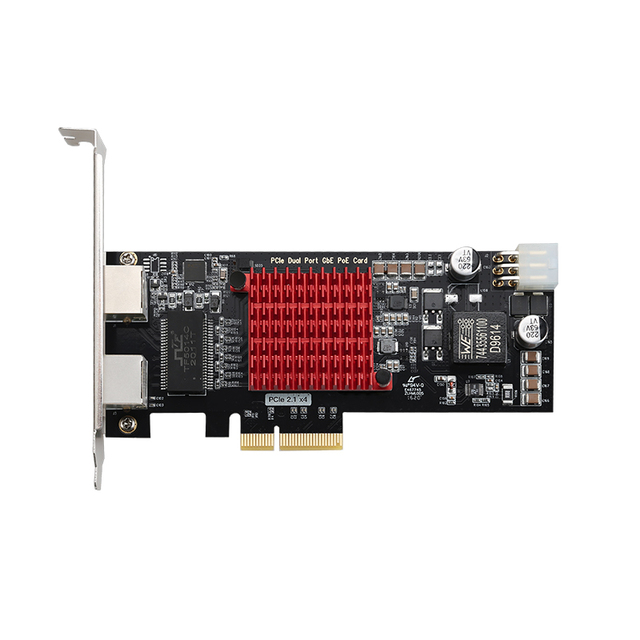 10/100/1000M POE Lan Card Network Adapter 2-Port PCI Express GigE Vision Frame Grabber