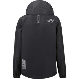 Chaqueta Cortavientos Negra con Capucha para Hombre ASUS, Ropa Deportiva, Resistente al Viento, Recubierta de Poliéster 100%, Logotipo Trasero Estampado por Transferencia de Calor, Venta al Por Mayor - Product Image 1