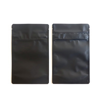 Sacs en mylar refermables Doypack réutilisables, résistants aux odeurs, noir mat, 3,5 g, 7 g, 14 g, 28 glb, avec logo