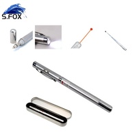 Stylo à bille lumineux avec pointeur laser rouge télescopique rétractable 4 en 1