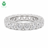 Bague éternelle classique Betterstar en or blanc 14K 18K avec diamants de laboratoire taille brillant ronds D VVS IGI pour femme