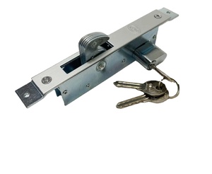 Serrure à mortaise pour porte de magasin, crochet, aluminium, double cylindre, ensemble de serrures pour portes d'entrée de magasin - Product Image 1