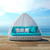 Piscine plage lit de jour aluminium PE rotin transat Patio mobilier d'extérieur ensemble étanche protection solaire jardin chaises longues Chaise canapé