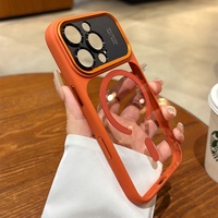 Étui de téléphone magnétique transparent de luxe en ABS avec protection complète de l'objectif de l'appareil photo pour 17/Air/16/15/14/13 Pro Max, coque antichoc