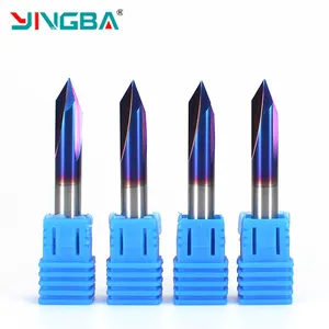 CNC Router Bit 1/4 Shank Double End V Groove Solid Carbide Solid Carbide Double Tip Drill 60 Degrees 90 Degrees Milling Cutter