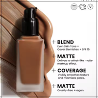 Base de maquillage imperméable à l'eau personnalisée de haute qualité Correcteur à couverture complète Fond de teint minéral mat végétalien liquide longue durée pour femmes