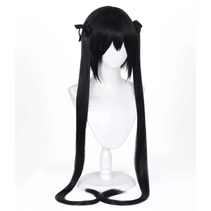 Perruque synthétique longue noire résistante à la chaleur pour cosplay de Nakano Azusa de l'anime K-ON pour femmes AOKG-114 - Product Image 4