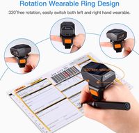 Eyoyo Weraable Ring 2D Barcode Scanner sans fil filaire BT et 2.4G Date Collection Barcode Scanner pour entrepôt logistique