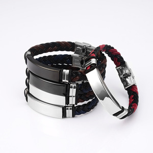 Fashion Braided Wristband <b>Bangle</b> <b>Man</b> and Woman Lettering Engraved Logo European And American Simple Bracelet Factory Direct - Product Image 5
