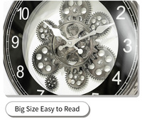 Haut de gamme Vintage Design Gear Clock Moderne Quartz Mur Monté Gear Rétro Industriel Horloge Ronde Artisanat Horloge