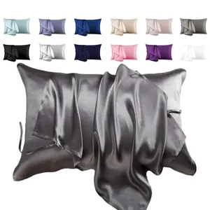 19mm कस्टम रंग शहतूत रेशम Pillowcase शुद्ध प्राकृतिक रेशम तकिया मामले के साथ जिपर