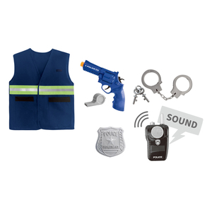 Costume de police Bemy Toy inclus gilet réfléchissant, sac, talkie-walkie B/O, insigne, menottes, sifflet et ensemble de police - Product Image 4