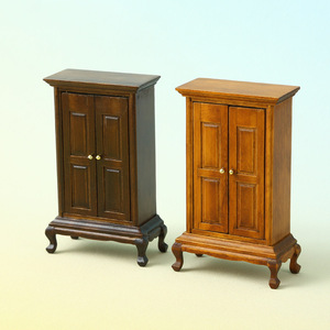 1:16 DIY juguete estilo europeo Simple dos puertas bolsillo armario muebles de madera modelo accesorios para casa de muñecas jugar - Product Image 2