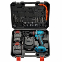 Perceuse sans fil légère 21V sans balais, 2 vitesses, avec batterie au lithium, tournevis électrique, coffret d'outils électriques professionnels