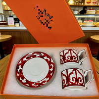 Vente en gros d'usine, vente chaude, ensemble de thé de l'après-midi en céramique de luxe haut de gamme, tasse à café et soucoupe