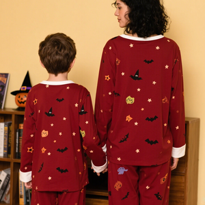 HUOYOUNG Custom Loungewear Pyjamas PJ Set Cartoon Print Family Matching Modal Bamboo Halloween Pajamas Set Mommy and <strong>Me</strong> - Product Image 3