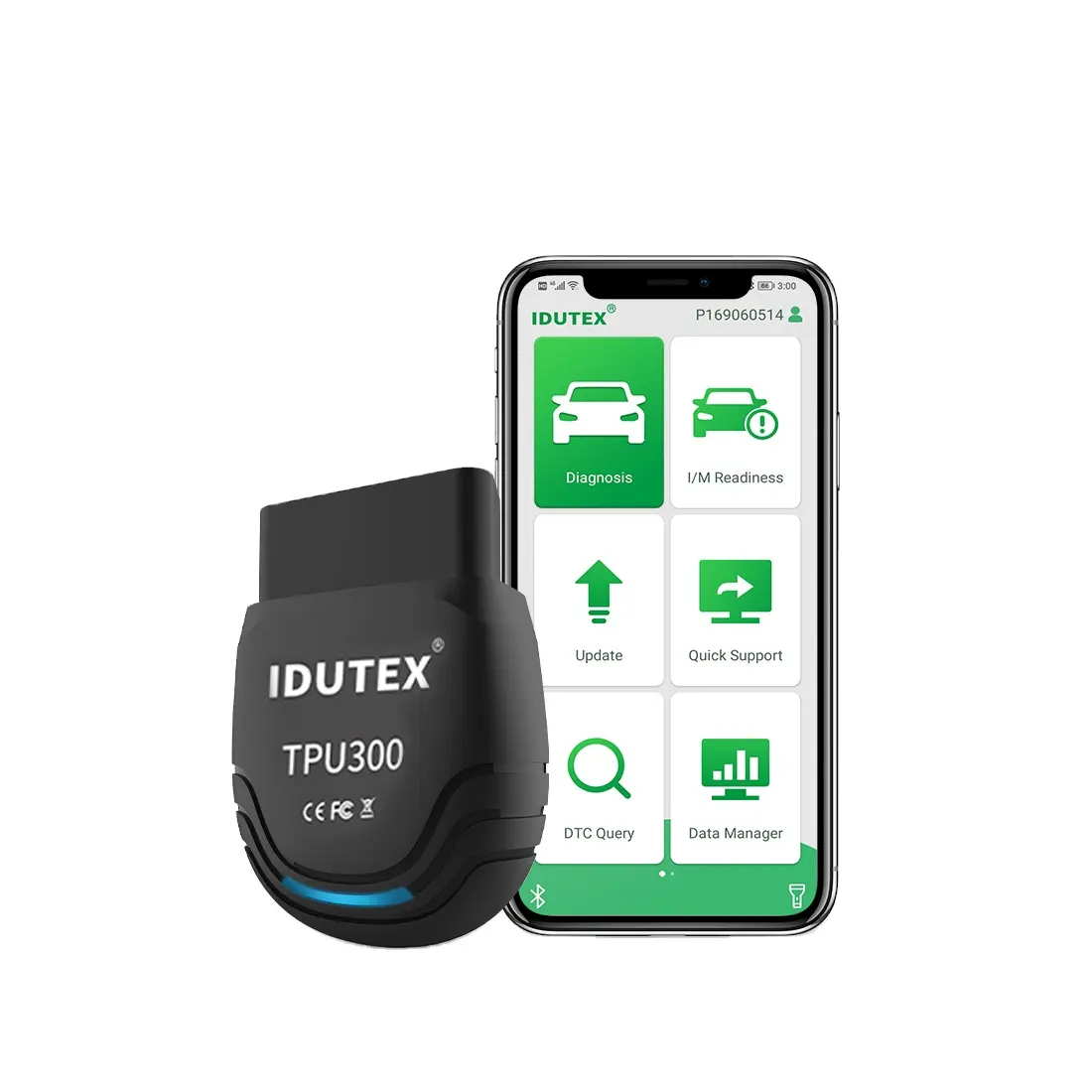 Idutex TPU-300 obd2 scanner diagnostic tool bluetooth connect with android phone car diagnostic tool for engine