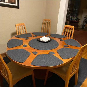 Tấm Lót Bàn Phòng Ăn Đặt Tiệc Cưới Cá Nhân Hiện Đại Tấm Lót Bàn Hình Quạt Bằng Nỉ Màu Đen Không Dệt Cho Bàn - Product Image 2