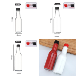 Bouteilles en verre transparent de 5 oz pour sauce piquante, avec bouchons à vis noirs étanches, inserts compte-gouttes, petites bouteilles à <span class=keywords><strong>vin</strong></span> vides - Product Image 2