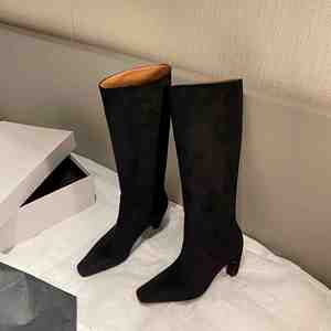 2025 Autumn and Winter Luxury Designer Women's High Heel Knee High <b>Boots</b> Premium Quality Outdoor Walking <b>Boots</b> - Product Image 4