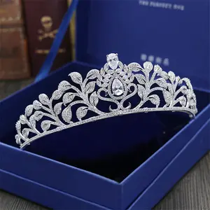 GS012 matrimonio corona reale zircone diamante Vintage fascia per la testa da sposa copricapo donne spettacolo accessori per il ballo di compleanno