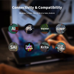 HUION-Tableta de dibujo digital <span class=keywords><strong>Kamvas</strong></span> <span class=keywords><strong>pro</strong></span> <span class=keywords><strong>16</strong></span> <span class=keywords><strong>4K</strong></span>, monitor de anime con batería, bolígrafo gratis - Product Image 2