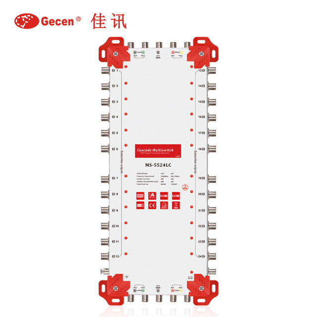5 in 24 Out Satellite Multiswitch Diseqc 2.0 c and Ku Band Cascadae Satellite Multiswitch 5x5x24