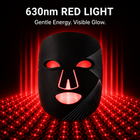AisQueen Vente en gros de masques faciaux LED personnalisés avec logo, 4 couleurs, 660 nm, 850 nm, masque facial LED, masque facial en silicone à lumière rouge