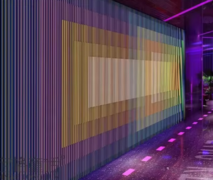 3D geometrische abstrakte graue Hintergrund Designer 3d 5d 8d hd Foto Mode Wallpaper benutzer definierte KTV Wand dekor Streifen Neon Lichteffekt - Product Image 3