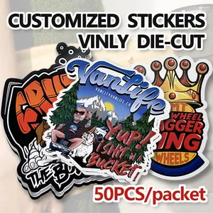 50pcs Custom <b>Stickers</b> PVC Waterproof Die Cut Vinyl Logo Design Brand <b>Laptop</b> Cute Personalized <b>Sticker</b> Glossy Film <b>for</b> Business - Product Image 1