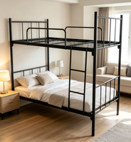 Lit superposé en métal robuste ODM/OEM, taille double sur double, avec base en maille, lit double en acier pour la maison, l'école, le dortoir, le camping