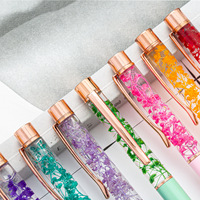 Stylo à bille DIY avec fleurs pressées et vraies fleurs épanouies, stylo publicitaire personnalisable, stylo cadeau floral créatif