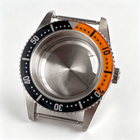 Caja de reloj de buceo vintage de 38 mm con cristal de zafiro abovedado, acero inoxidable cepillado, 200M, para NH34 NH35 NH36, bisel de 120 clics, piezas de reloj