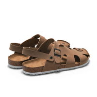 Sandales de plage d'été personnalisées pour hommes, chaussures plates d'extérieur, chaussures à glissière en liège pour hommes, pantoufles d'été en PU by Sea \ by Air Daily Wear
