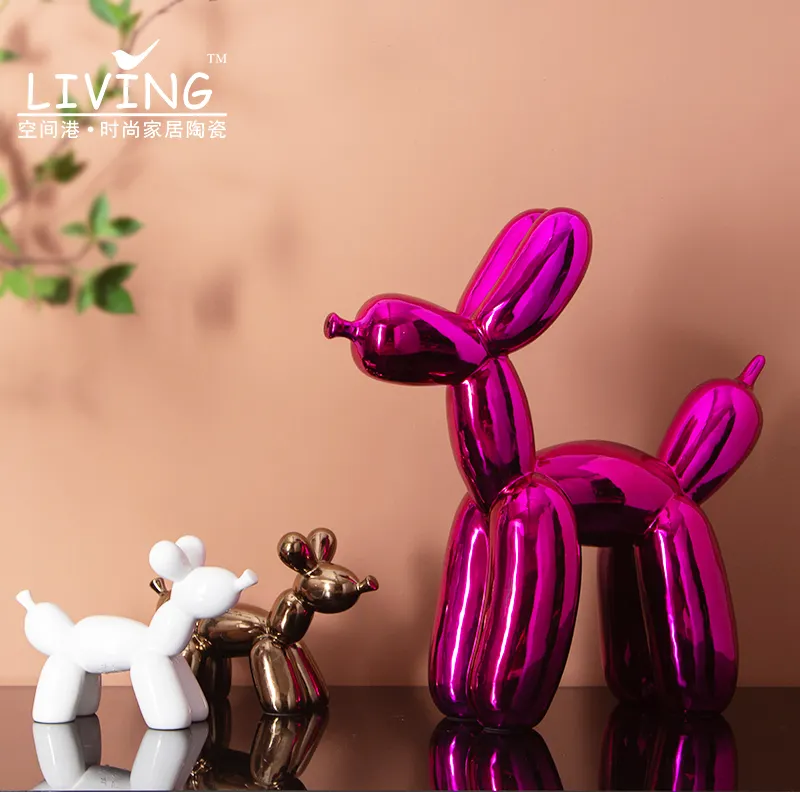 Светлый роскошный воздушный шар собака скульптура современное внутреннее украшение покрытие скандинавский искусство керамические украшения для дома отеля подарок ремесла