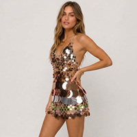 Robe mini sexy personnalisée pour femme, à bretelles, avec paillettes, pour club, soirée, fête