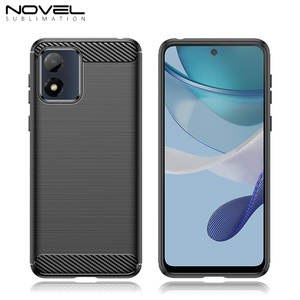 Para la serie <span class=keywords><strong>Moto</strong></span> con parte posterior texturizada cepillada antideslizante, funda protectora de teléfono de fibra de carbono TPU Flexible con absorción de impactos mejorada - Product Image 2