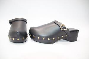 أحذية نسائية بكعب ويدج, أحذية نسائية بكعب ويدج من الجلد بنعل خشبي صلب من الطراز اليوناني القديم للنساء - Product Image 4