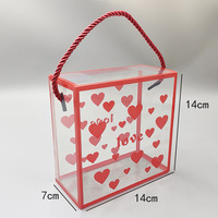 Boîtes cadeaux de Noël 14*7*14cm Contenant en plastique transparent avec poignée pour bonbons et biscuits