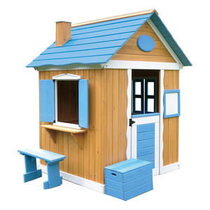 <strong>Children</strong> Wood <strong>Playhouses</strong> Kids Wooden <strong>Playhouse</strong> with Slide and Sandbox <strong>Outdoor</strong> Garden Playground - Product Image 4