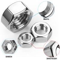 Mur Baut Hexagonal Baja Tahan Karat 304 Metrik M11-M20 Finishing Polos Pengikat