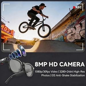 800W Pixel Black Technology Smart <b>Glasses</b> Rechargeable <b>Case</b> with Wifi Transmission Image Video Recognition Ai Translation <b>Glass</b> - Product Image 2