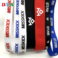 Bandes élastiques en nylon avec logo imprimé en silicone sur mesure pour le col des t-shirts et les bandeaux de sport