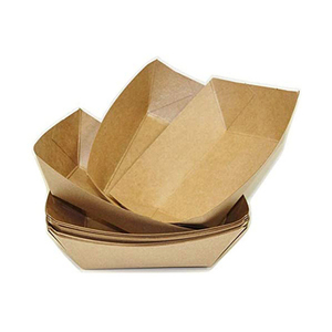 Wholesale disposable Paper Sushi Boat Tray Bio-degradable Sushi Packaging Plate Boat Serving Food Tray