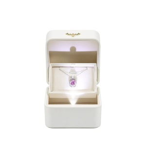 Wholesale Custom Luxury PU LED Light Jewelry <b>Boxes</b> for Necklaces Luxury Customised PU Gift Jewellery Storage Solutions - Product Image 4