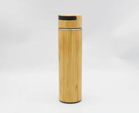 Tasses en bambou en acier inoxydable 304 écologiques avec infuseur à thé Gourde isolée sous vide Gourde en bambou avec infuseur
