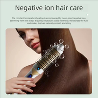 Sikat Pelurus Rambut Profesional 2-in-1 PTC Berpemanas dengan Ion Negatif untuk Penggunaan di Rumah dan Salon, Pencatok Rambut Termal dengan Layar Digital
