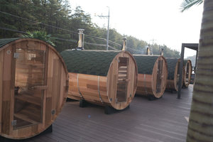 Hemlock de madera de cedro <span class=keywords><strong>canadiense</strong></span> puro, jardín de madera de <span class=keywords><strong>pino</strong></span> blanco, sala de Sauna de vapor seco para exteriores con calentador de estufa de leña - Product Image 4